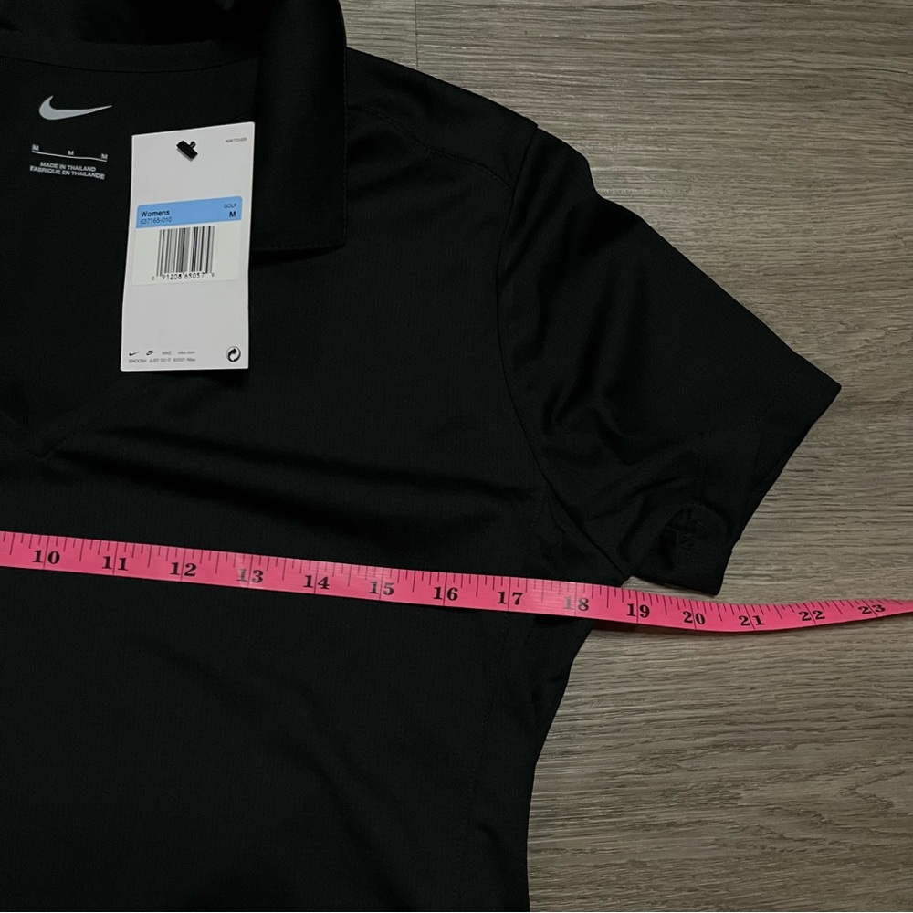 New Nike Womens Black V-Neck Polo Dri-Fit Size Medium - Picture 4 of 7